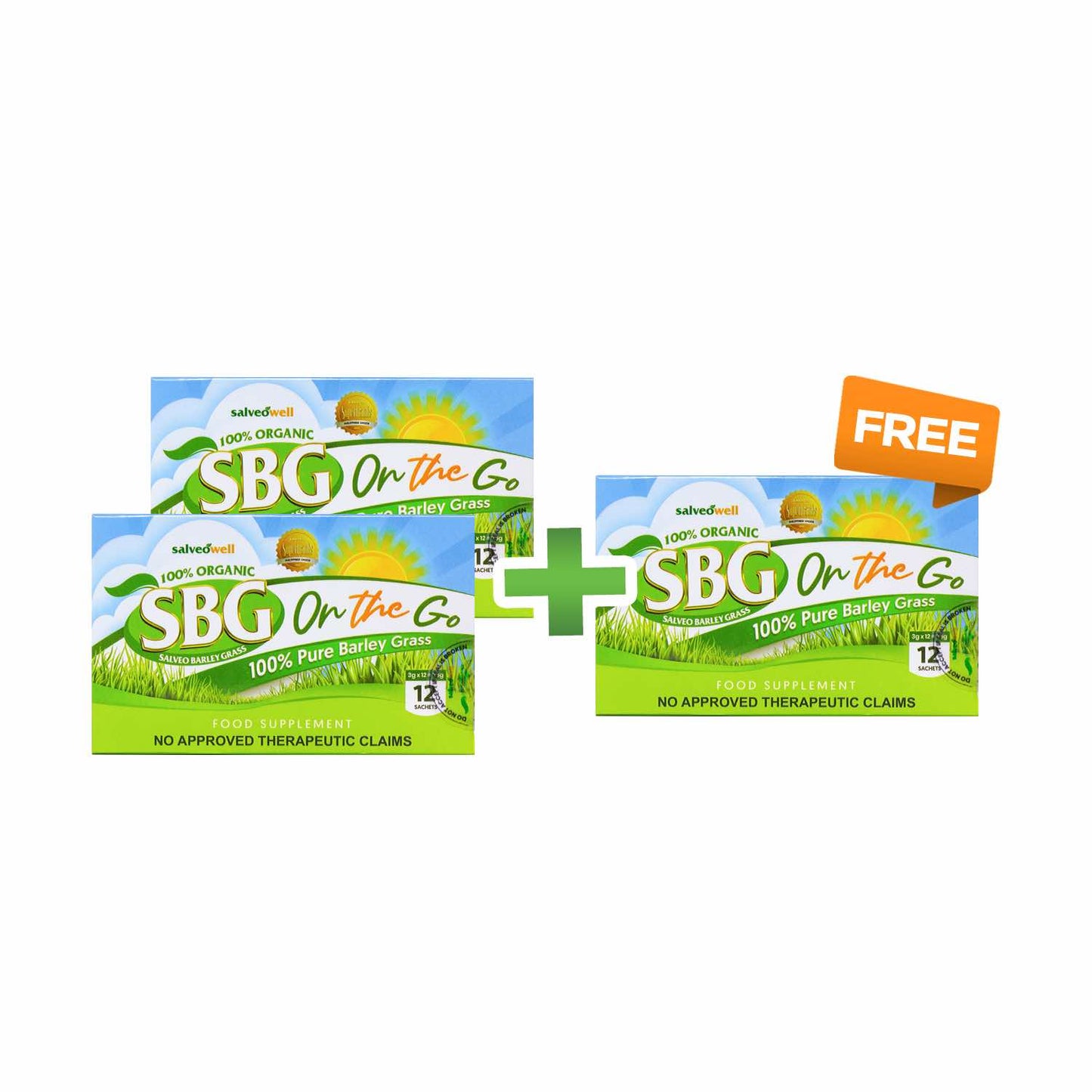 2PLUS1 SBG Powder On The Go | 12 Sachets | 3grams per sachet