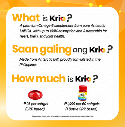 Salveo Krio Softgels Pure Antarctic Krill Oil Dietary Food Supplement Capsule with Omega-3