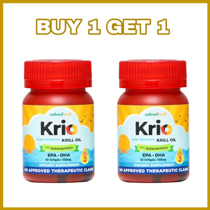 Buy1Get1 PROMO Salveo Krio Softgels Pure Antarctic Krill Oil Dietary Food Supplement Capsule with Omega-3