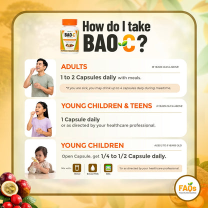 BAO-C Nature's Complete Vitamin C Made from 4 Superfruits