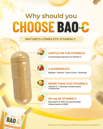 BAO-C Nature's Complete Vitamin C Made from 4 Superfruits