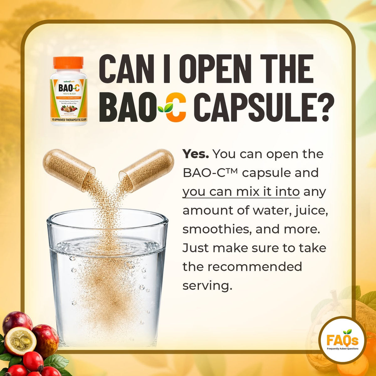 BAO-C Nature's Complete Vitamin C Made from 4 Superfruits