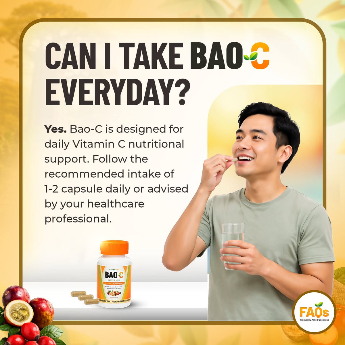 BAO-C Nature's Complete Vitamin C Made from 4 Superfruits