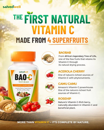 BAO-C Nature's Complete Vitamin C Made from 4 Superfruits