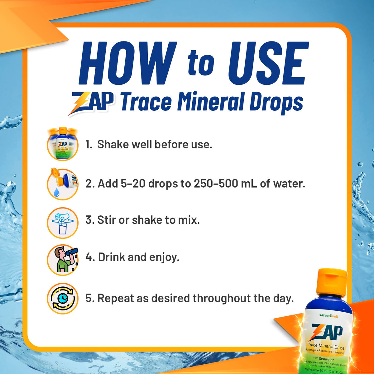 ZAP™ Ionic Trace Mineral Drops | Premium Ionic Trace Mineral Supplement