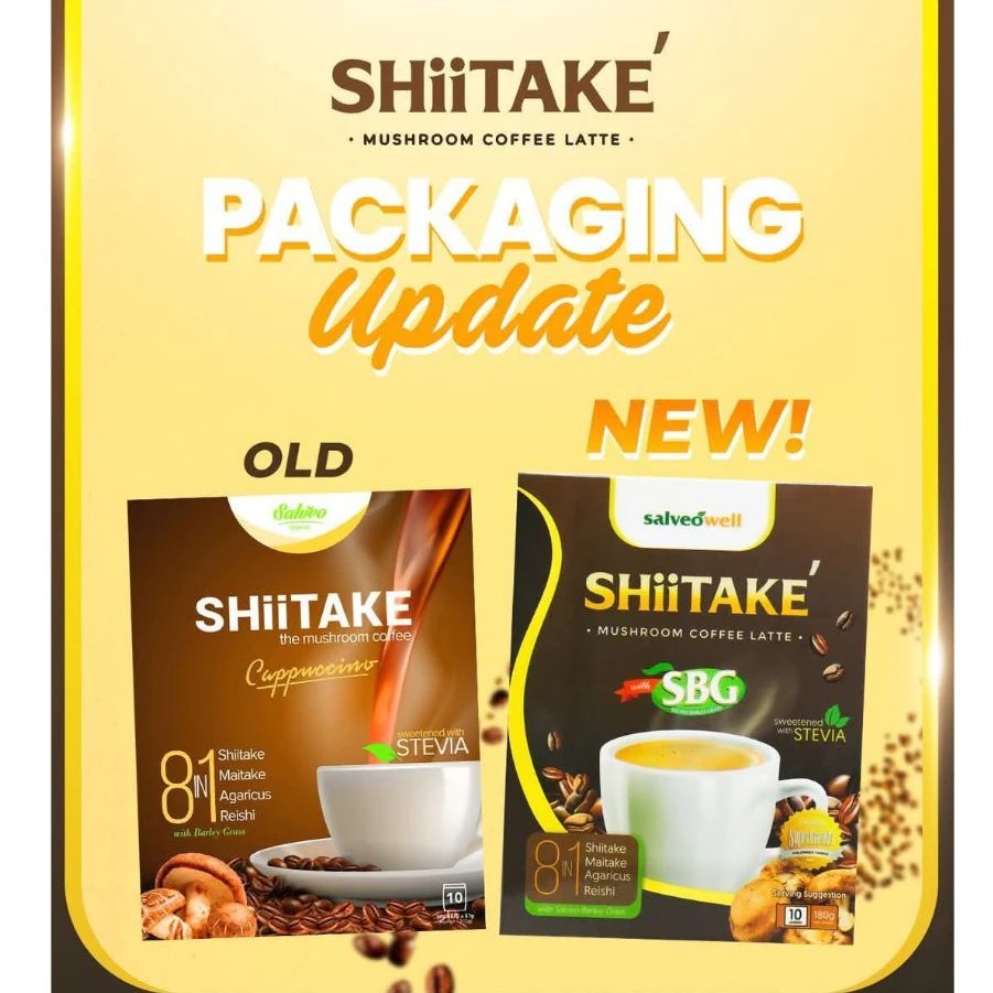 Shiitake 8-in-1 Mushroom Coffee, 10sachets x 21grams, Healthy Organic Coffee